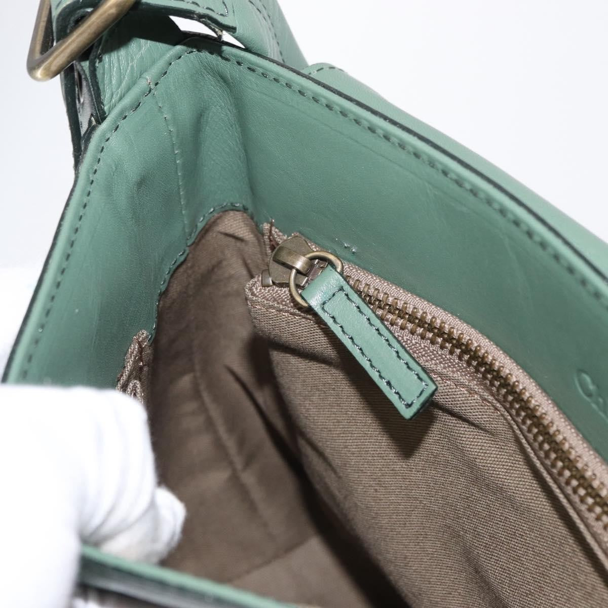 Chloe Vintage Flap shoulder bag Leather, GREEN, LEATHER, Shoulder bag