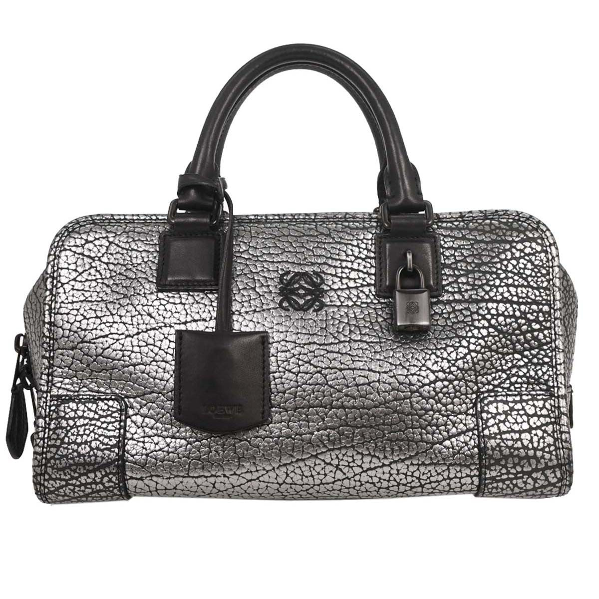 Loewe Amazona Bag Leather, SILVER, LEATHER, Handbag