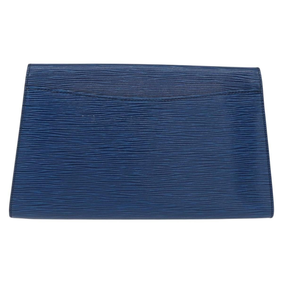 Louis Vuitton Art Deco Clutch Epi Leather, BLUE, LEATHER, Clutche & pouche