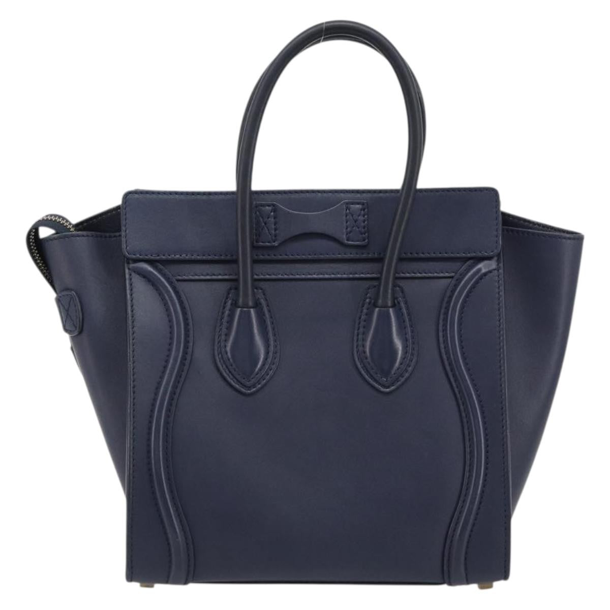 Celine Tricolor Luggage Bag Leather, Navy, Leather, Handbag