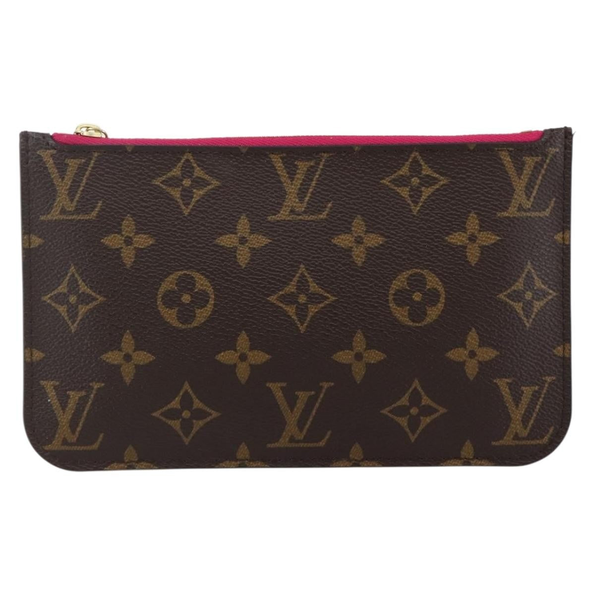 Louis Vuitton Neverfull Pochette Monogram Canvas, BROWN, CANVAS, Clutche & pouche