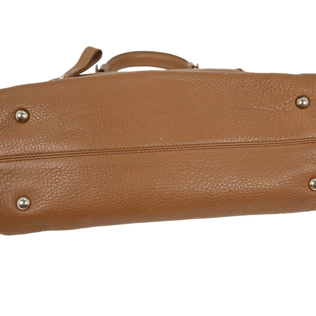 Salvatore Ferragamo Sofia Satchel Leather, BROWN, LEATHER, Handbag