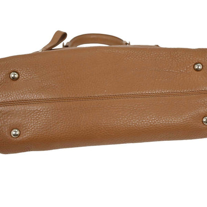 Salvatore Ferragamo Sofia Satchel Leather, BROWN, LEATHER, Handbag