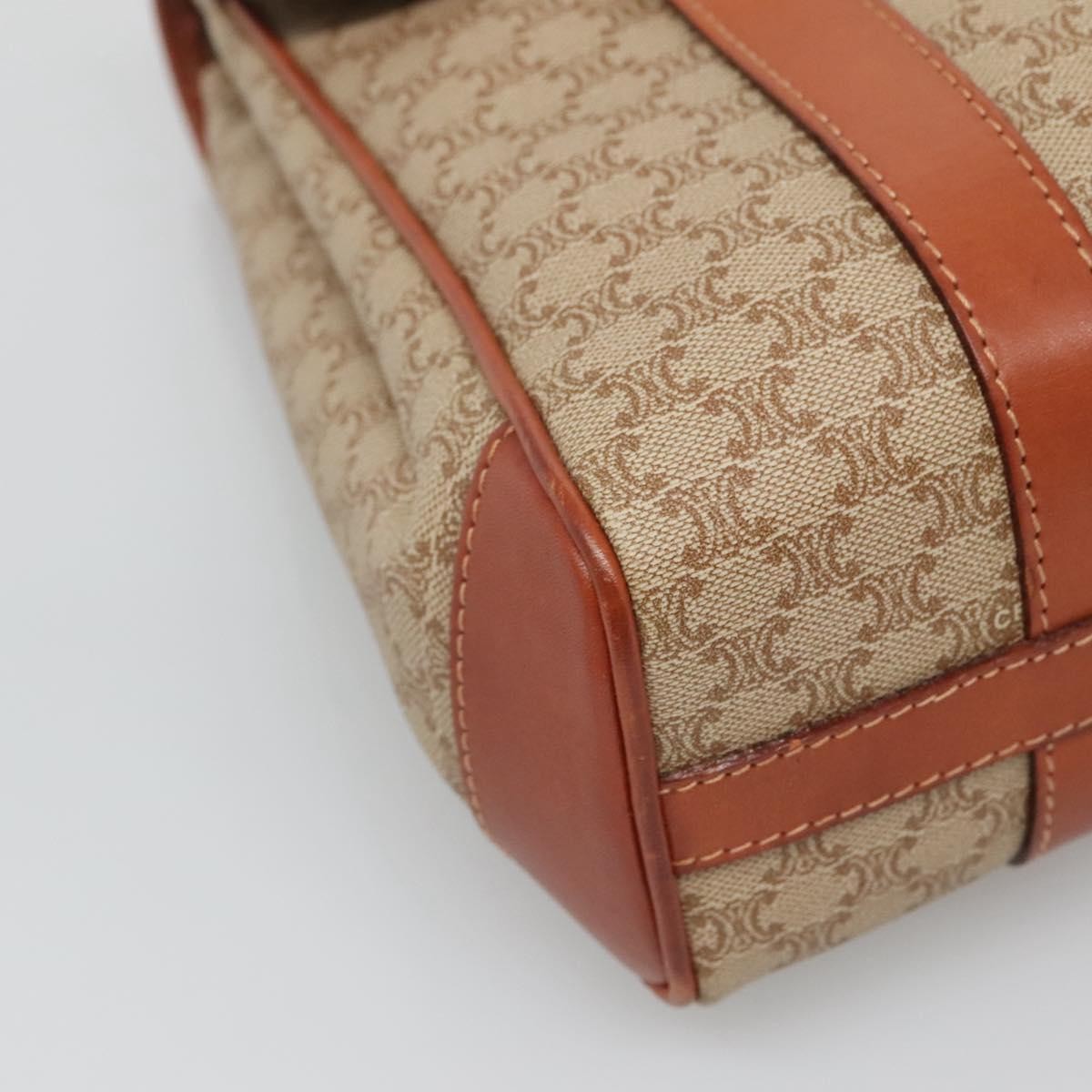 Celine Vintage Macadam Handbag Canvas, BEIGE, CANVAS, Handbag