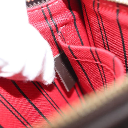 Louis Vuitton Neverfull Pochette Damier, BROWN, CANVAS, Tote bag