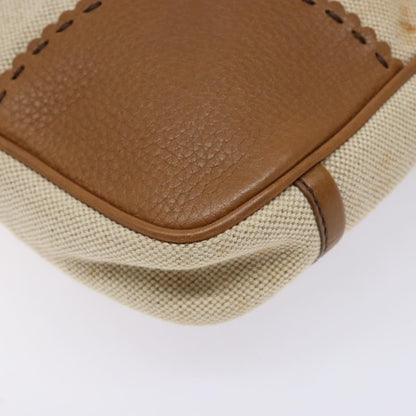 Prada Vintage Convertible Tote Canvas and leather, BEIGE, CANVAS, Tote bag