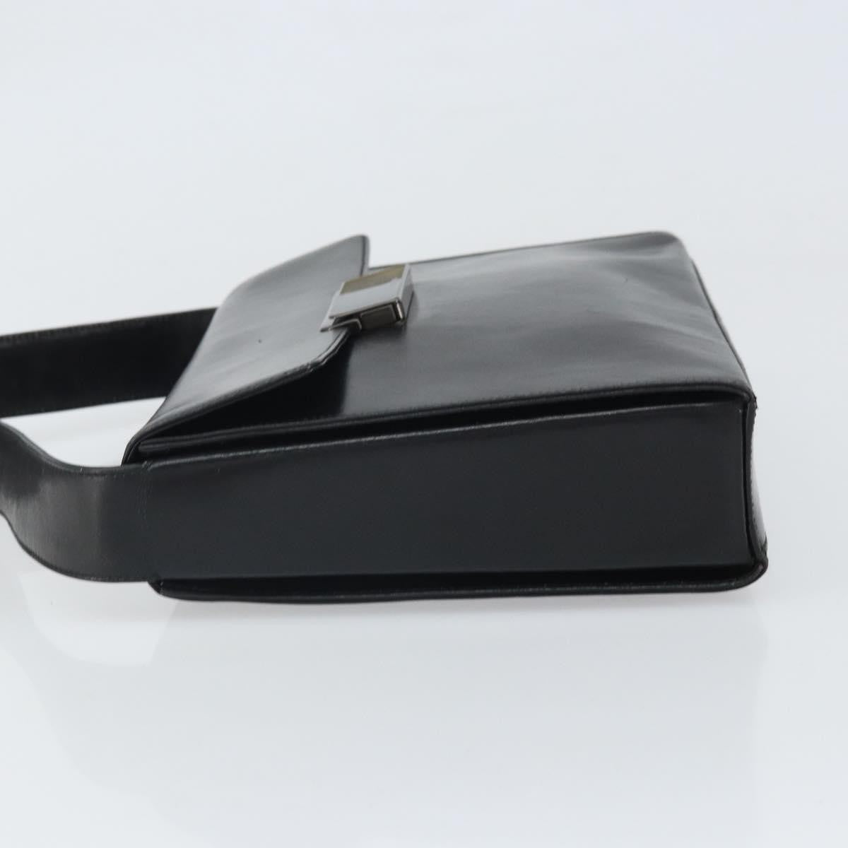 Prada Vintage Flap Shoulder Bag Leather, Black, Leather, Shoulder Bag