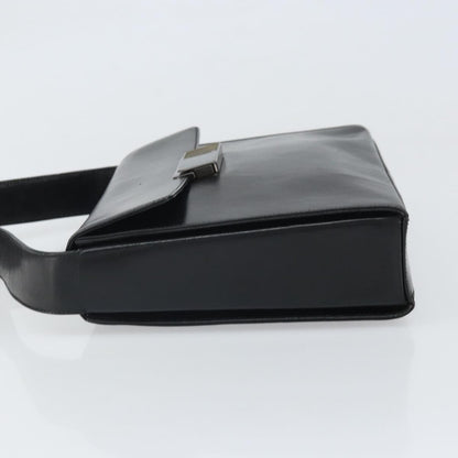 Prada Vintage Flap Shoulder Bag Leather, Black, Leather, Shoulder Bag