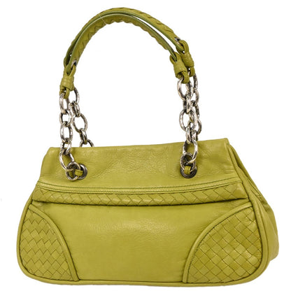 Bottega Veneta Intrecciato Shoulder bag Leather, GREEN, LEATHER, Shoulder bag