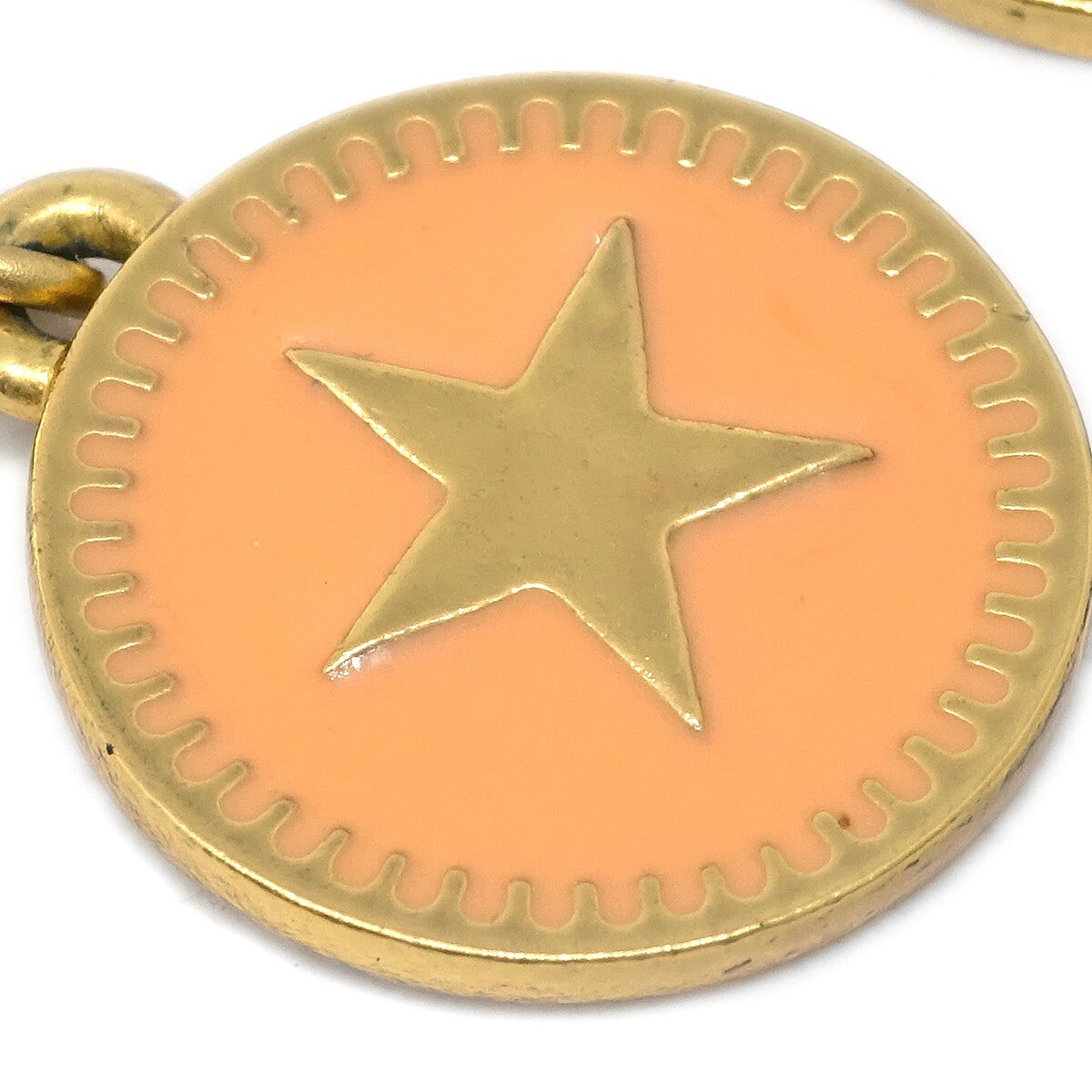 Chanel CC Star Dangle Earrings Metal with Enamel, PINK, GOLD_PLATED, Earrings