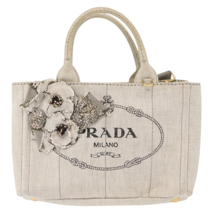 Prada Canapa Convertible Tote Canvas, GRAY, CANVAS, Tote bag