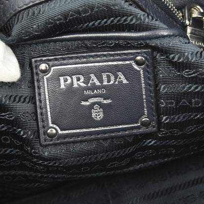 Prada Gaufre Convertible Tote Nappa Leather, BLACK, LEATHER, Tote bag