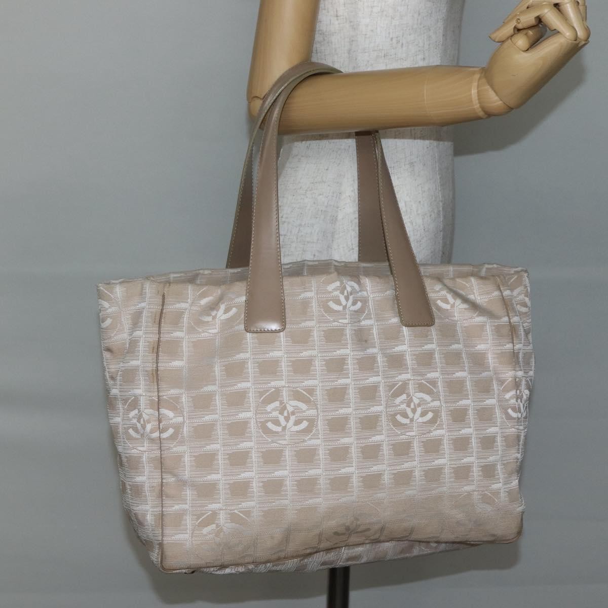Chanel Travel Line Tote Nylon, BEIGE, NYLON, Tote bag