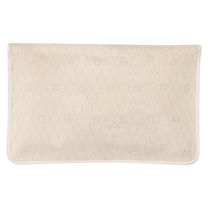 Christian Dior Vintage honeycomb clutch Canvas, WHITE, CANVAS, Clutche & pouche