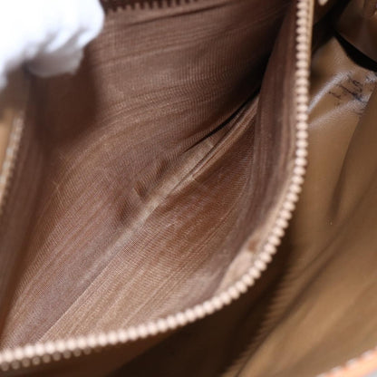 Celine Vintage Macadam Shoulder Bag Canvas and Leather, BROWN, PVC, Shoulder bag