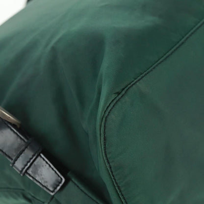 Prada Vela Double Front Pocket Backpack Tessuto with Saffiano Leather, GREEN, NYLON, Backpack