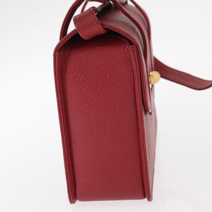 Gucci Vintage Bamboo Handle Bag Leather, RED, LEATHER, Handbag