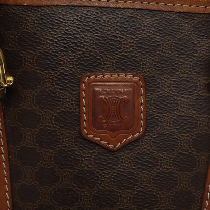 Celine Vintage Macadam Handbag Canvas, BROWN, CANVAS, Handbag