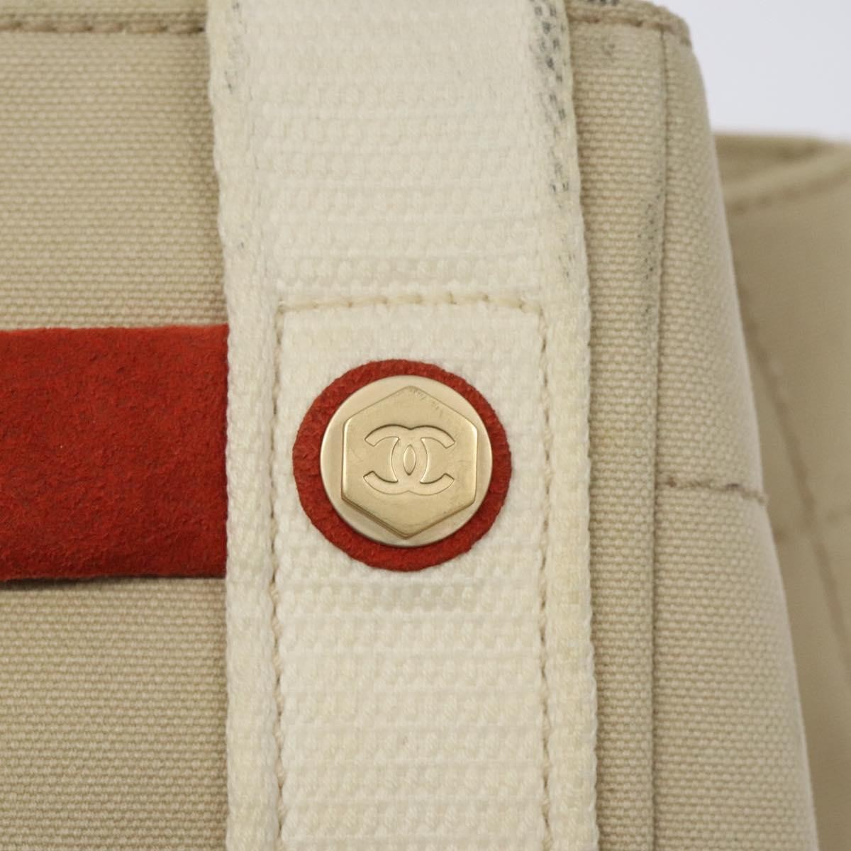 Chanel Chocolate Bar Coco Mark handbag Canvas, BEIGE, CANVAS, Handbag