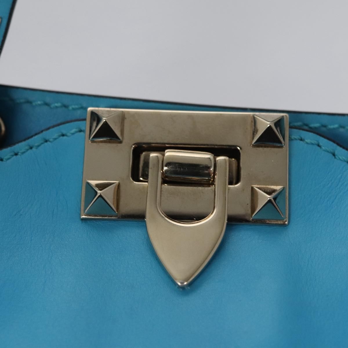 Valentino Garavani Rockstud Tote Soft Leather, BLUE, LEATHER, Tote bag