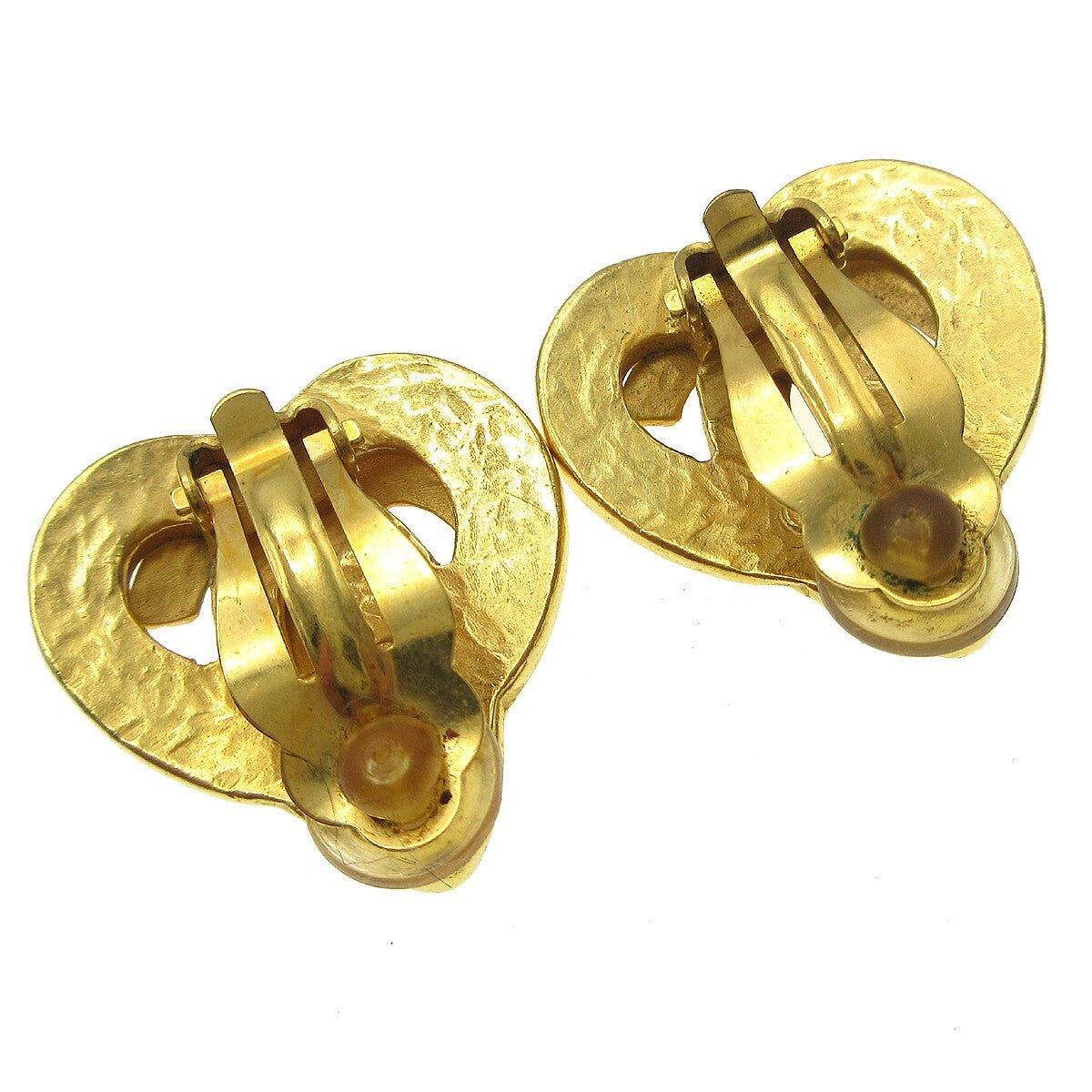 Chanel CC logo heart Gold-plated, GOLD, GOLD_PLATED, Earrings