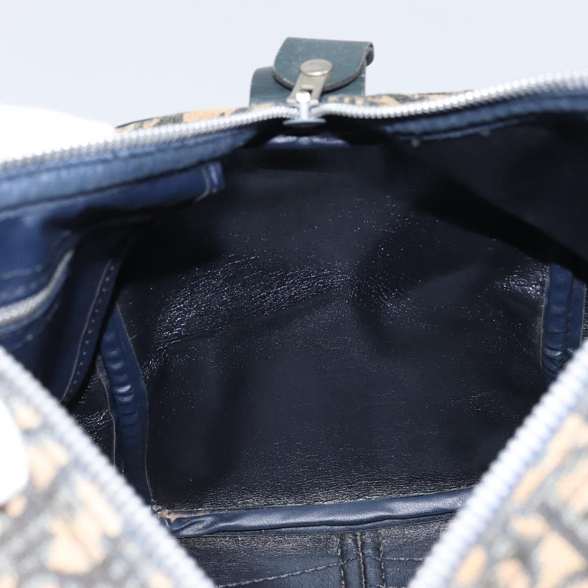Christian Dior Vintage Trotter Boston Bag Canvas, NAVY, CANVAS, Travel bag