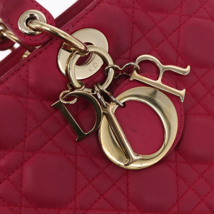 Christian Dior Lady Dior Bag Cannage Quilt Lambskin, PINK, LEATHER, Handbag