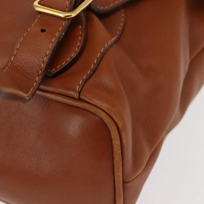 Gucci Vintage Bamboo Backpack Leather, BROWN, LEATHER, Backpack