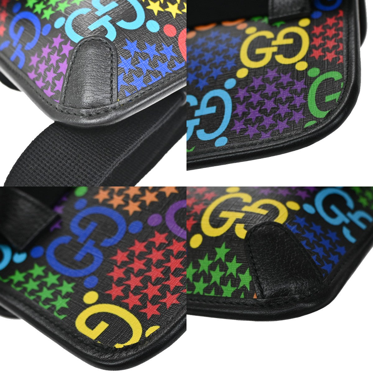 Gucci Sac bandoulière psychédélique Canvas Leather, BLACK, CANVAS, Shoulder bag