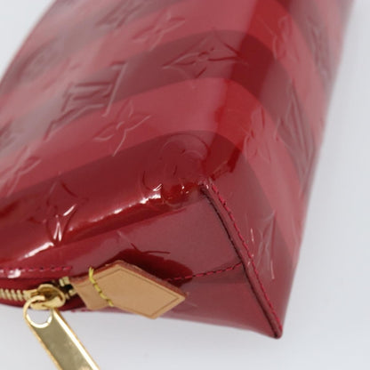 Louis Vuitton Cosmetic Pouch Limited Edition Monogram Vernis Rayures, RED, PATENT_LEATHER, Toiletry Case