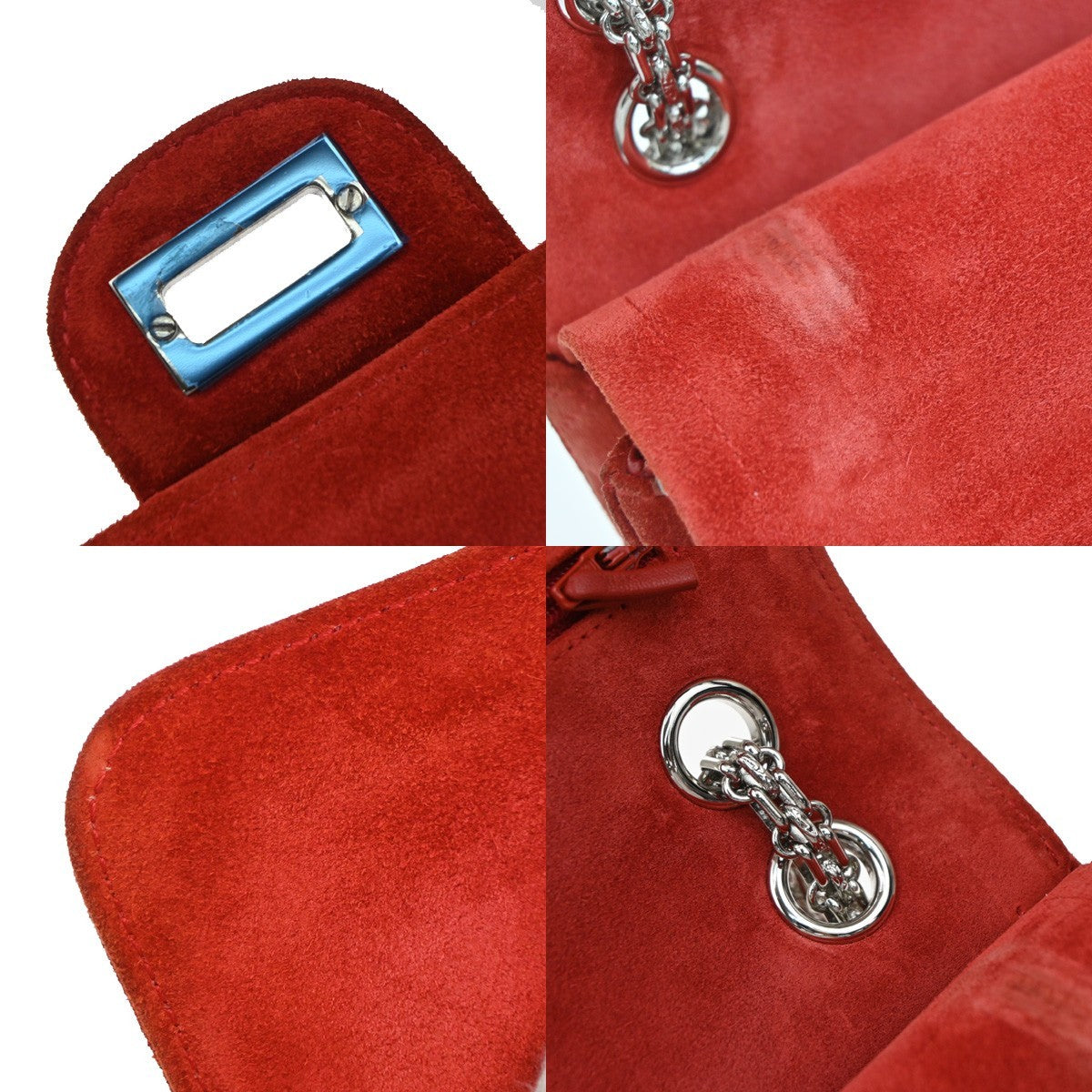 Chanel Reissue 2.55 Flap Bag Quilted Suede with Metallic Calfskin, RED, SUEDE, Shoulder bag