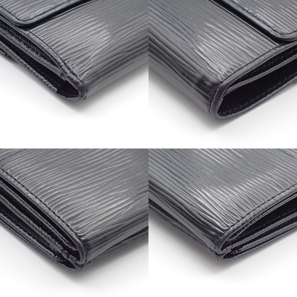 Louis Vuitton Porte Monnaie Billet Carte Crédit Leather, BLACK, LEATHER, Wallets