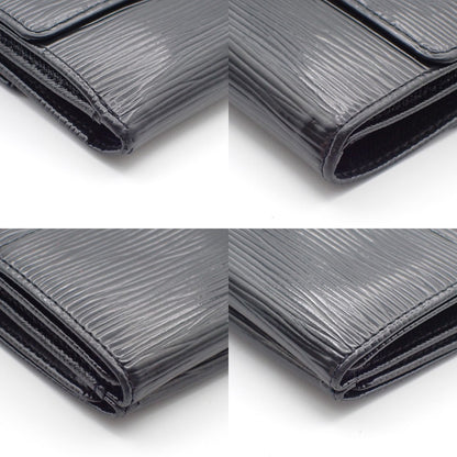 Louis Vuitton Porte Monnaie Billet Carte Crédit Leather, BLACK, LEATHER, Wallets