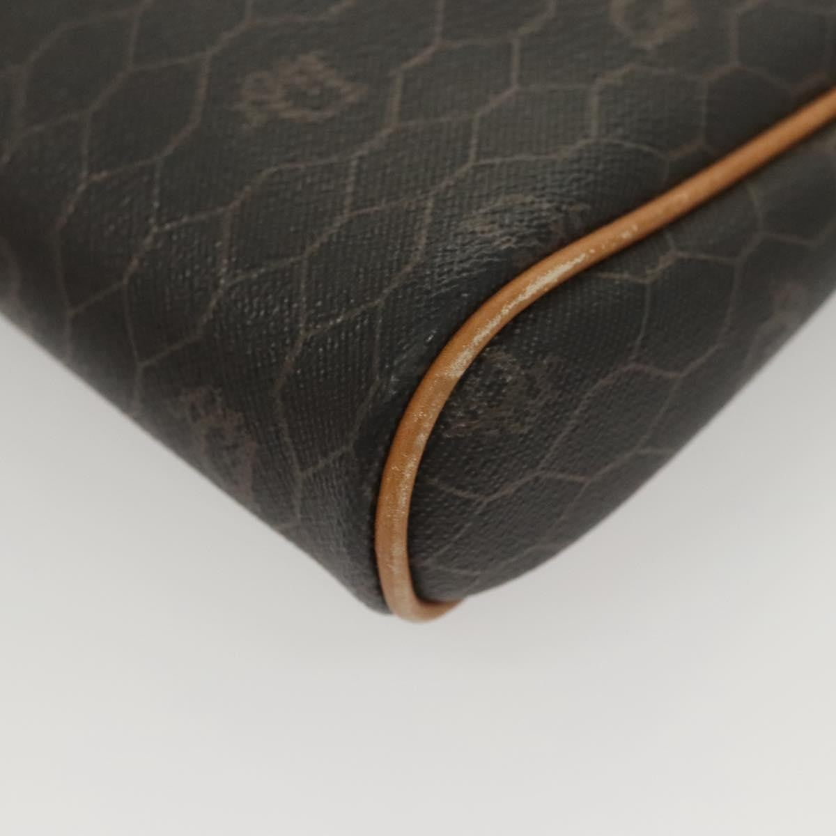 Christian Dior Vintage Honeycomb Zip Pouch Coated Canvas, BLACK, CANVAS, Clutche & pouche