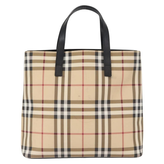 Burberry Top Handle Tote Nova Check Canvas, BEIGE, CANVAS, Handbag