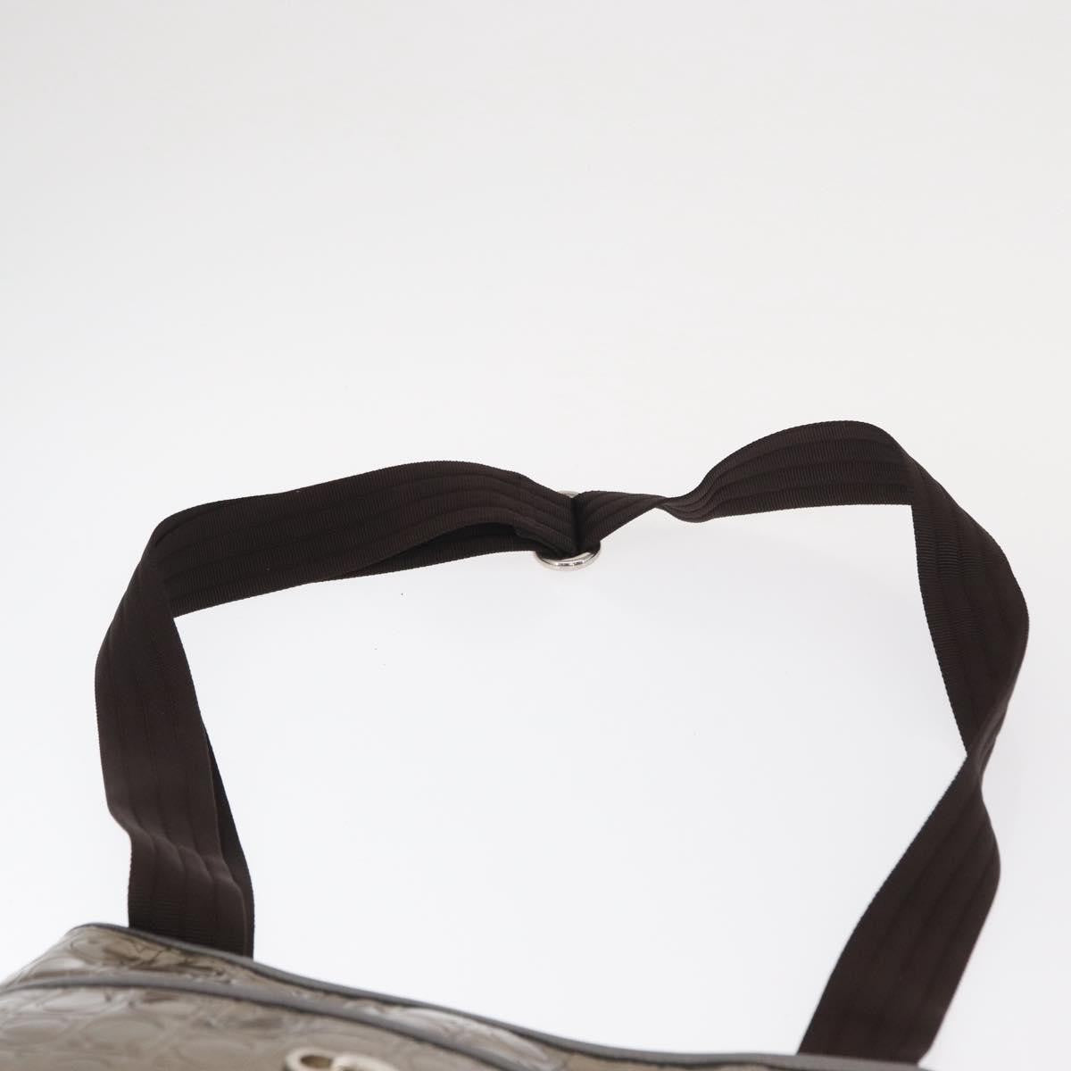 Salvatore Ferragamo Gancini Shoulder Bag Patent Leather, GOLD, PATENT_LEATHER, Shoulder bag