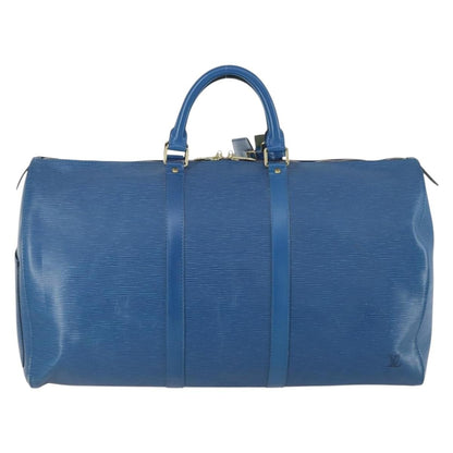 Louis Vuitton Keepall Bag Epi Leather, BLUE, LEATHER, Travel bag