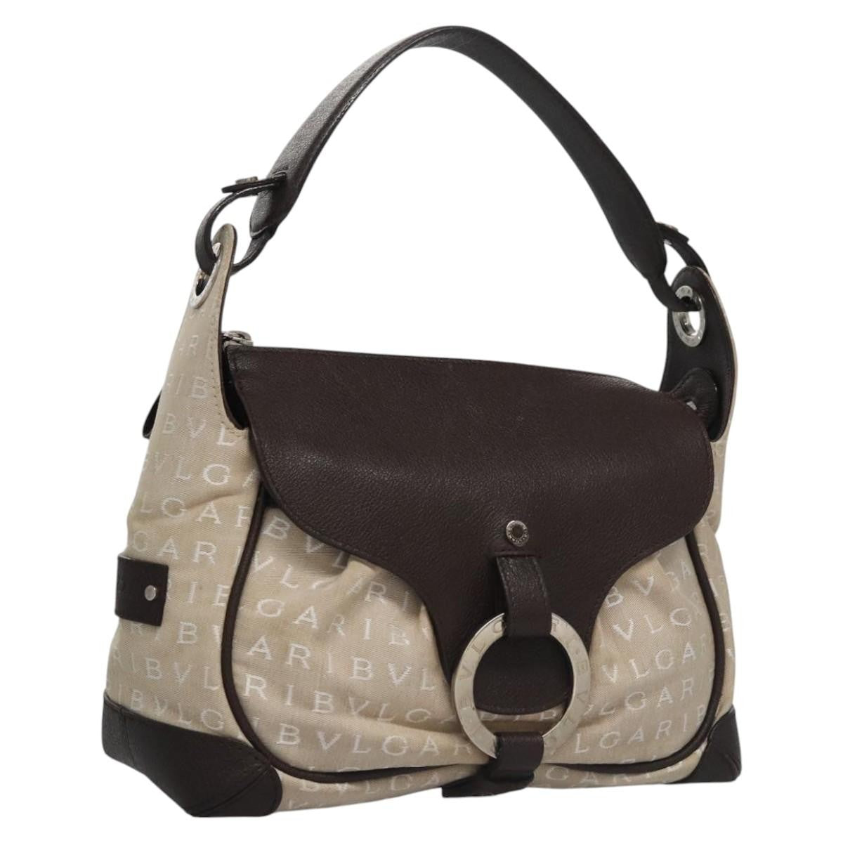 Bvlgari B.Zero1 Logomania Bag Canvas with Leather, BEIGE, CANVAS, Handbag