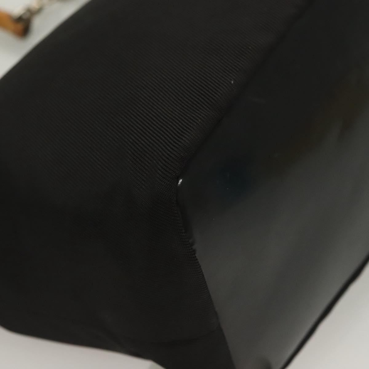 Gucci Vintage Bamboo Shoulder Bag Nylon, BLACK, NYLON, Shoulder bag