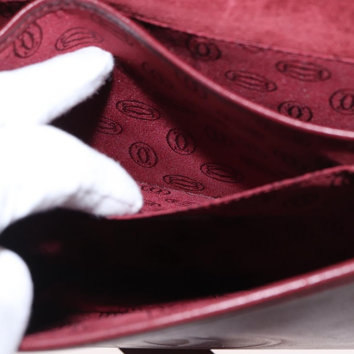 cartier Must de Cartier Shoulder Bag Leather, BURGUNDY, LEATHER, Shoulder bag