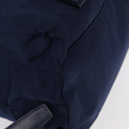 Prada Vela Double Front Pocket Backpack Tessuto with Saffiano Leather, BLUE, NYLON, Backpack