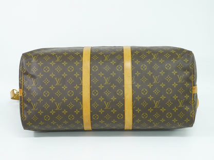 Louis Vuitton Keepall Bandouliere Bag Monogram Canvas, BROWN, CANVAS, Travel bag