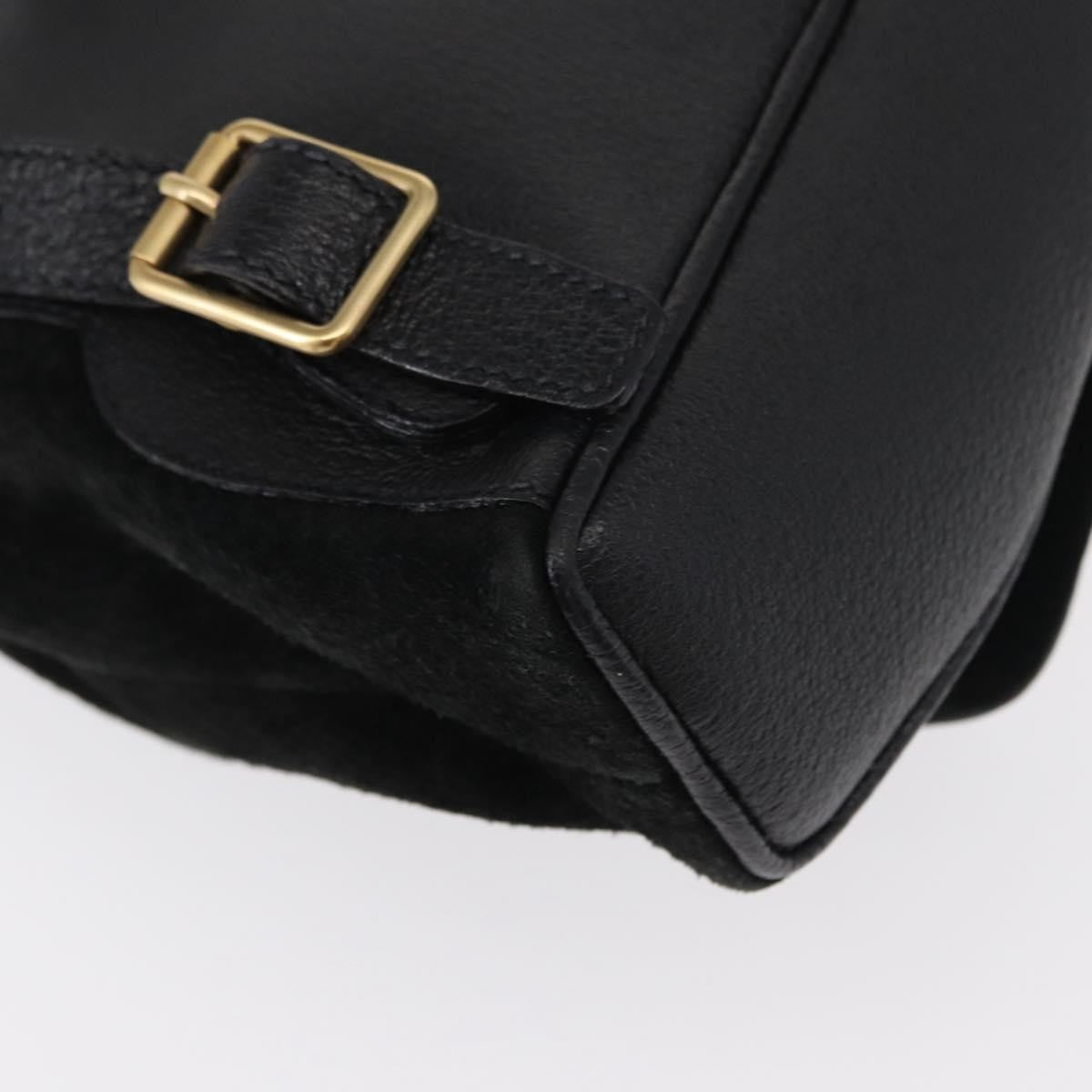 Gucci Vintage Bamboo Backpack Suede, BLACK, SUEDE, Backpack