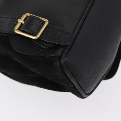 Gucci Vintage Bamboo Backpack Suede, BLACK, SUEDE, Backpack