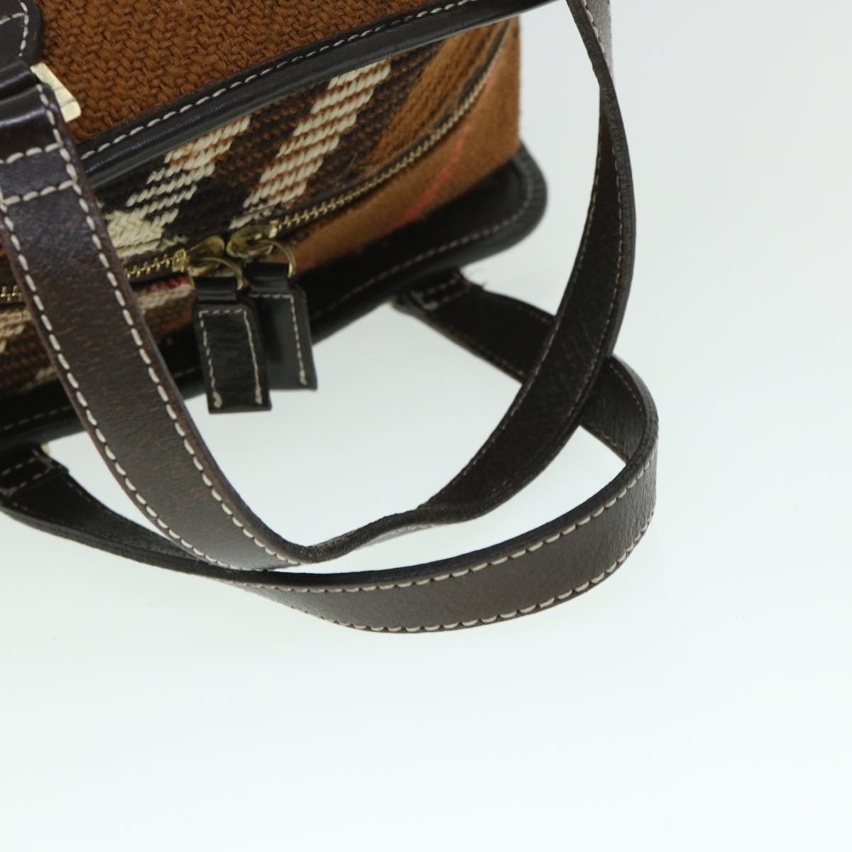 Burberry Blue Label Handbag Wool, BROWN, WOOL, Handbag