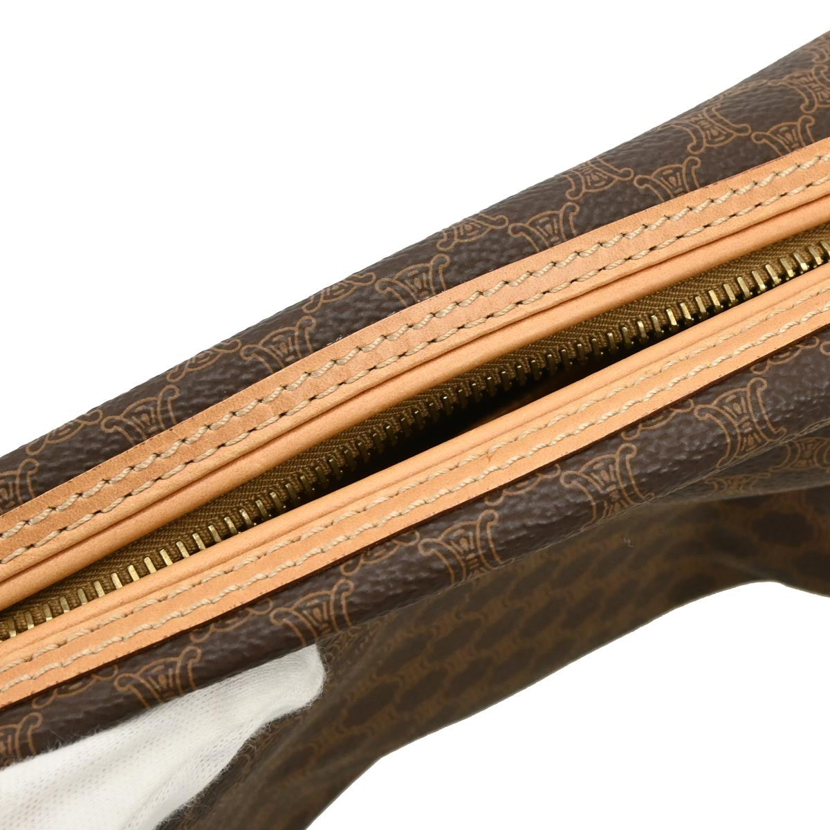 Celine Macadam Pochette Canvas and Leather, BROWN, CANVAS, Clutche & pouche