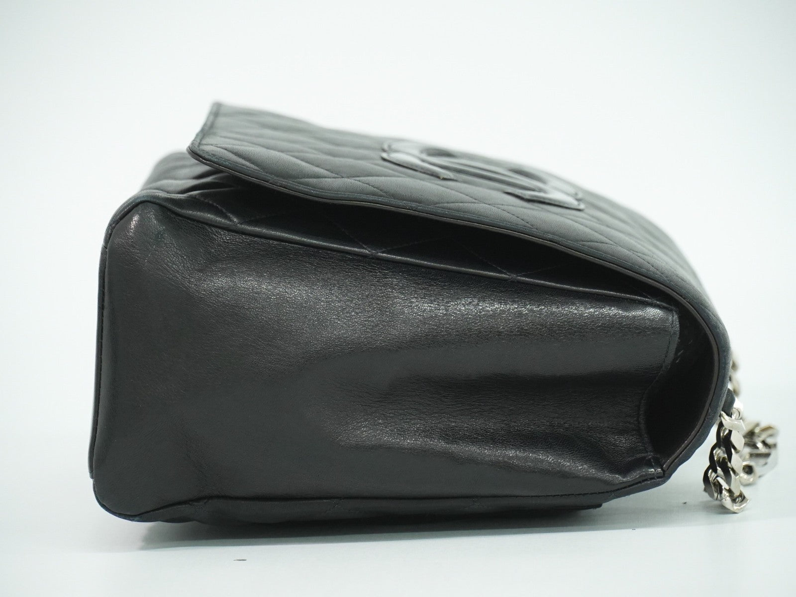 Chanel Vintage ID Bracelet Flap Bag Quilted Lambskin, BLACK, LEATHER, Handbag