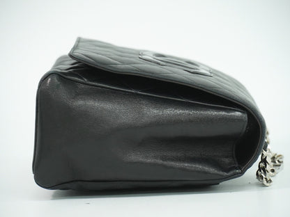 Chanel Vintage ID Bracelet Flap Bag Quilted Lambskin, BLACK, LEATHER, Handbag