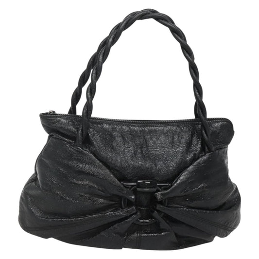 Salvatore Ferragamo Gancini Shoulder Bag Leather, BLACK, LEATHER, Shoulder bag