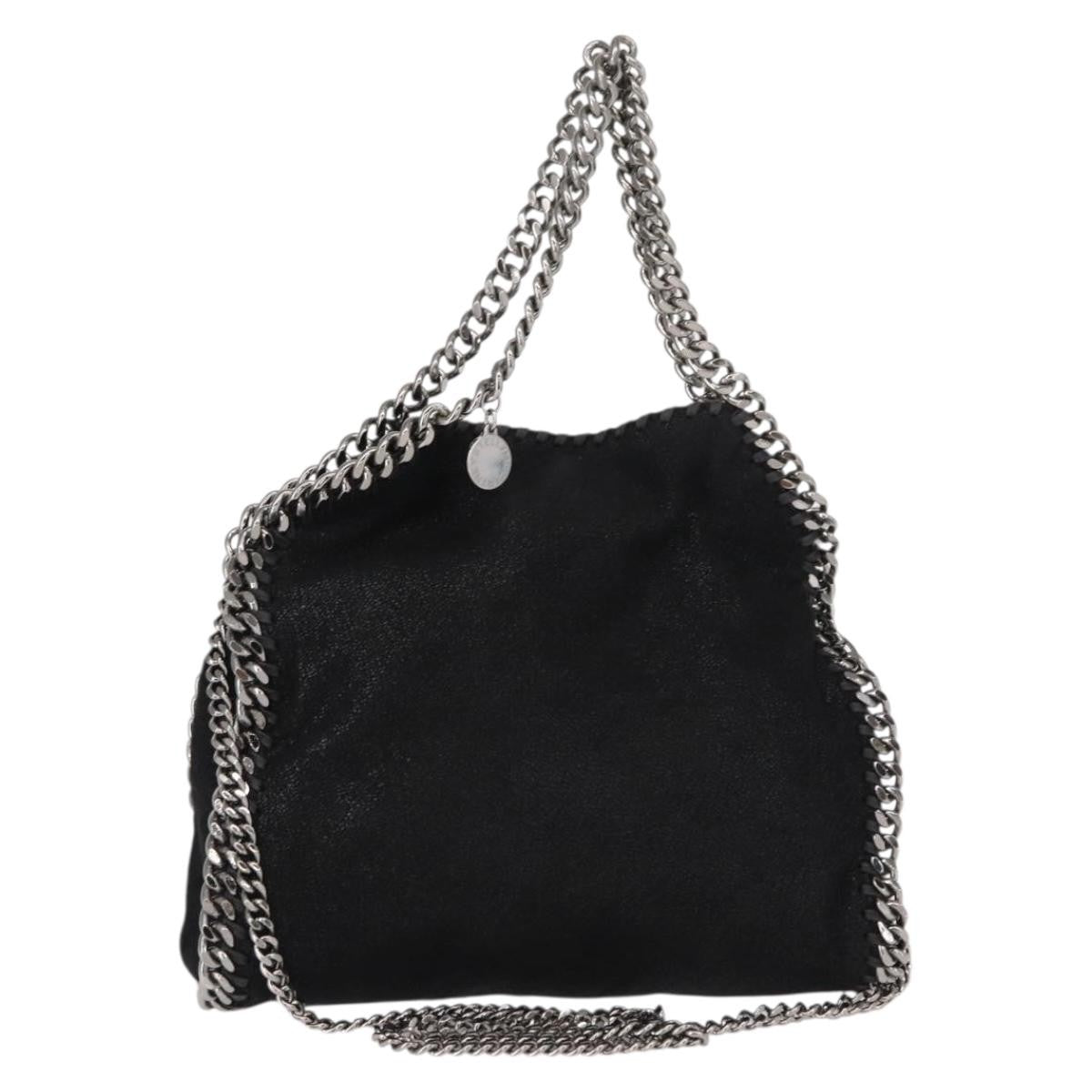 Stella McCartney Falabella Fold Over Crossbody Bag Shaggy Deer, BLACK, POLYESTER, Shoulder bag